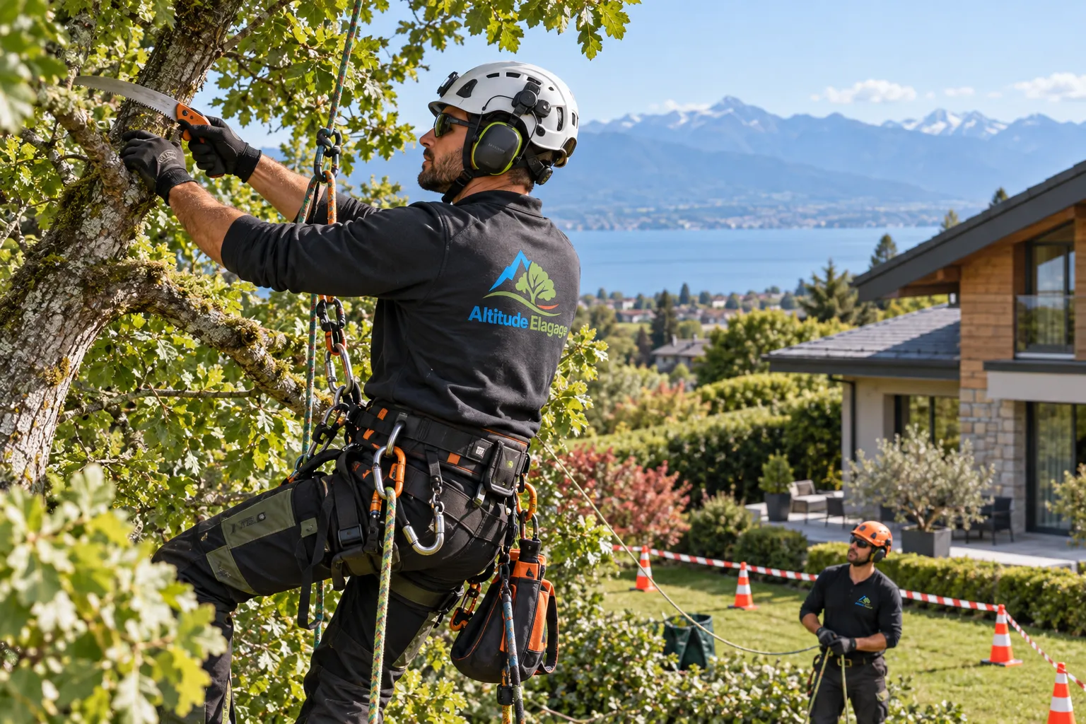 Élagage d’arbre sécurisé réalisé par Altitude Elagage près de Thonon-les-Bains